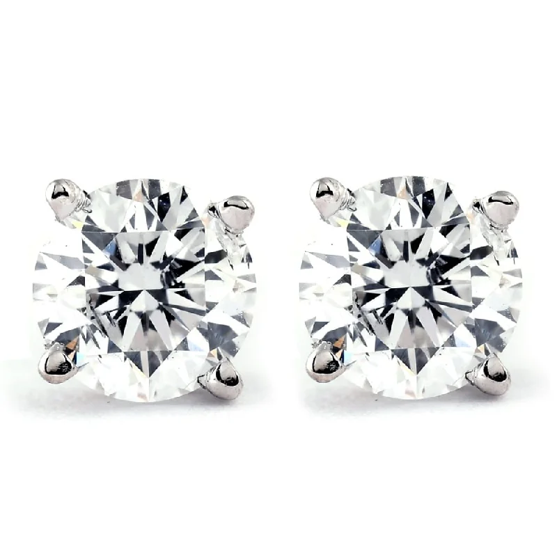 Stud Earrings for Engagement Party -14k Gold 1ct TDW Genuine White Brilliant Diamond Stud Earrings