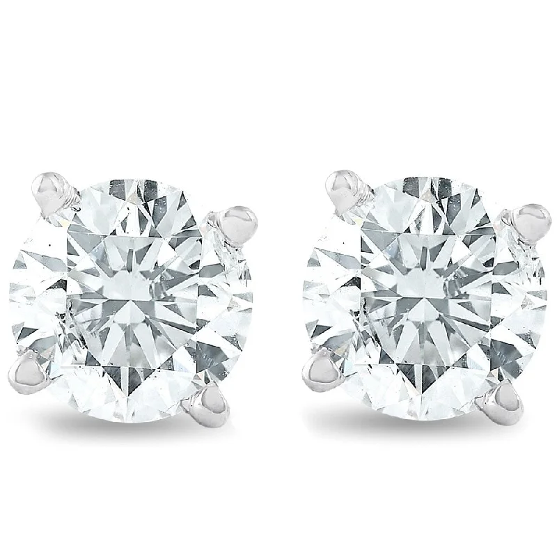 Stud Earrings for Wedding Ceremony -14k White Gold 3/4ct TDW Diamond Classic Stud Earrings