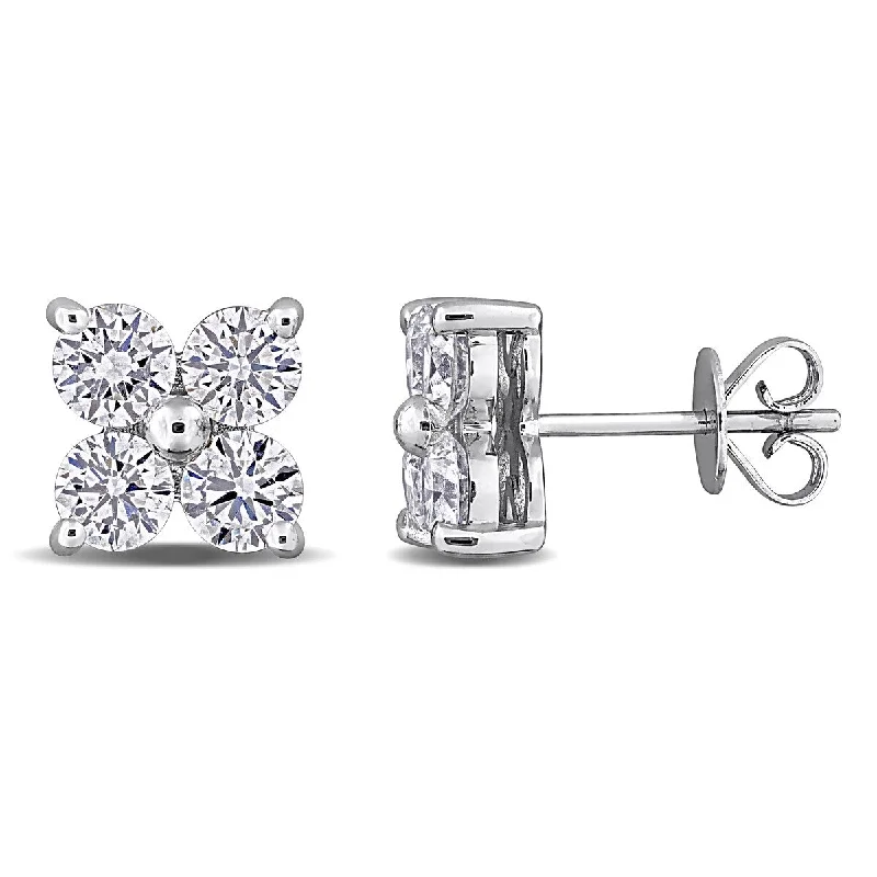 Stud Earrings for Bridesmaids Look -Created Forever 2ct TW Lab-Grown Diamond Floral Stud Earrings in 14k White Gold