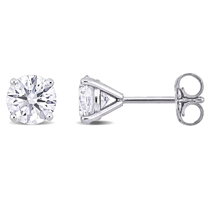 Stud Earrings with Star Motifs -Created Forever 2ct TDW Lab-Grown Diamond Martini Style Solitaire Stud Earrings in 14k White Gold