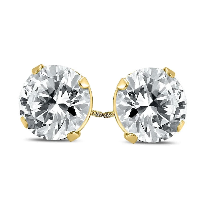 Detachable Stud Earrings with Charms -Marquee Certified (H-I Color, SI1-SI2 Clarity) 1/4 Carat TW Round Diamond Solitaire Stud Earrings In 14K White Gold