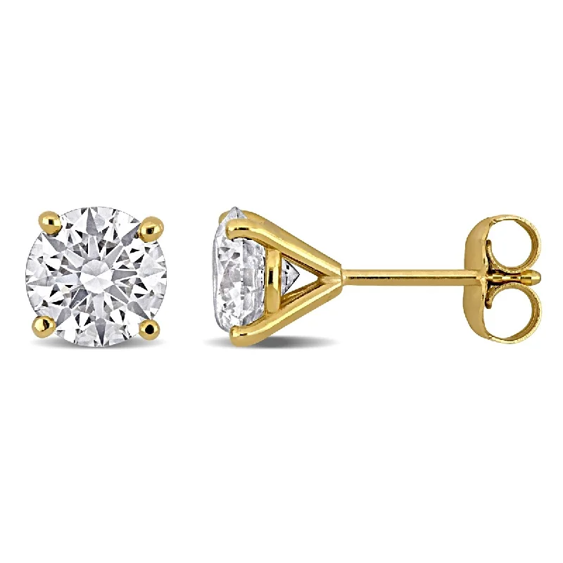 Stud Earrings with Polished Shine -Created Forever 2ct TW Lab-Grown Diamond Stud Earrings in 14k Yellow Gold