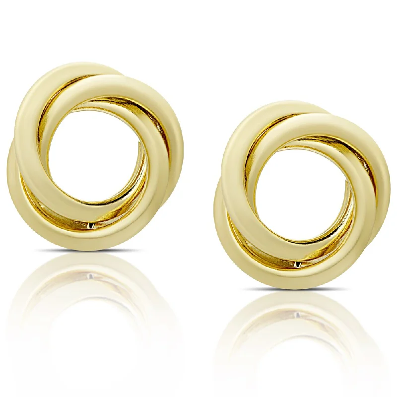 Stud Earrings for Shopping Trip -Dolce Giavonna 14k Gold Open Circle Stud Earrings