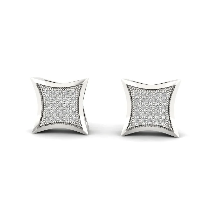 Stud Earrings with Animal Motifs -1/6ct TDW Diamond Cluster Stud Earrings in 10K White Gold