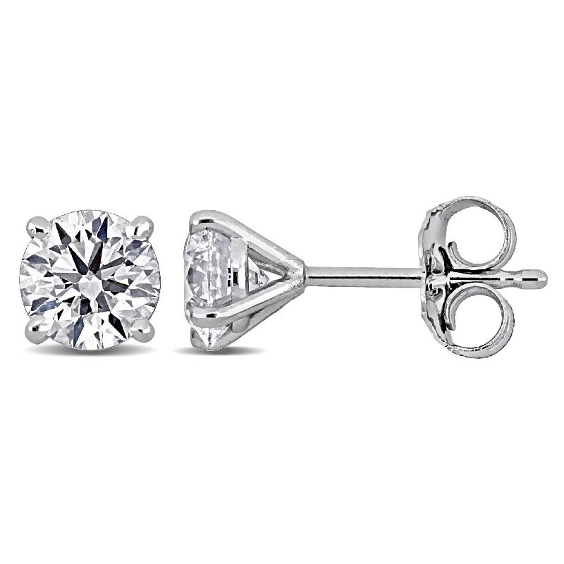 Stud Earrings with Floral Motifs -Created Forever by Miadora 1ct TDW Lab-Grown Diamond Stud Earrings in 14k White Gold