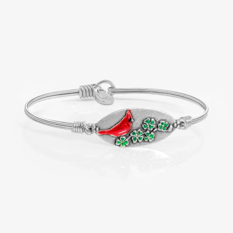 Bracelets with knot accents for symbolic charm -Lucky Cardinal Bangle Bracelet