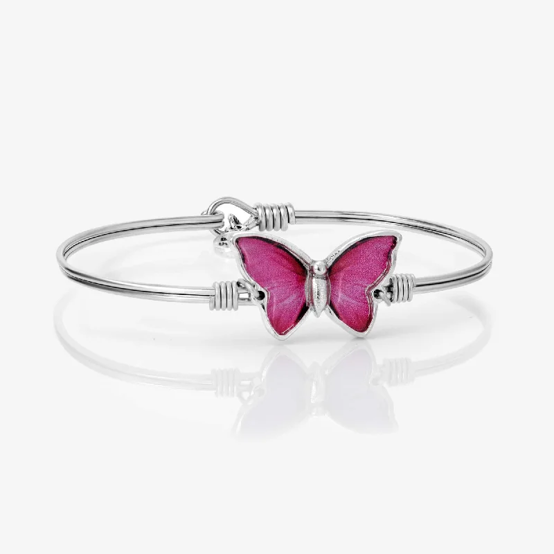 Bangles with topaz gems for icy blue -Maria Strength Butterfly Bangle