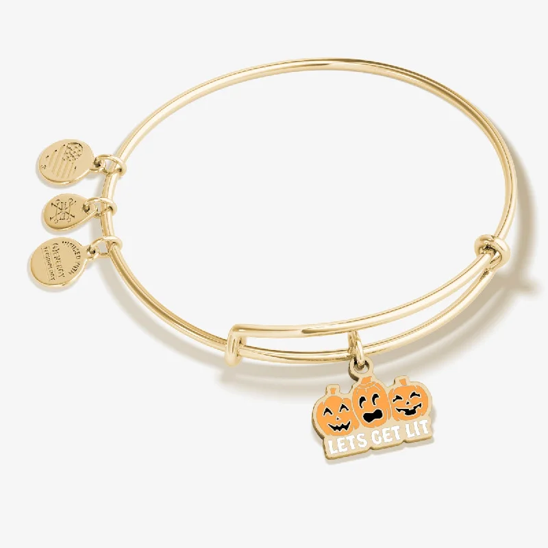 Bracelets with sleek topaz for icy shine -'Let's Get Lit' Charm Bangle Bracelet