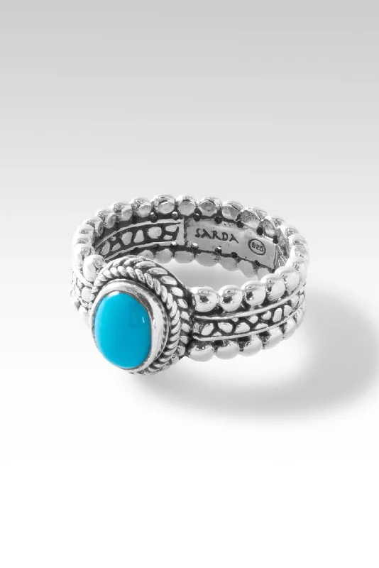 Women’s rings with shield-cut topaz stones -Hope and Future Ring II™ in Sleeping Beauty Turquoise