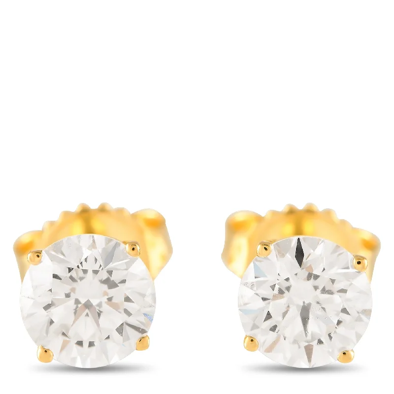 Gold Stud Earrings for Women -Yellow Gold 2.05ct Lab Grown Diamond Stud Earrings MF18-120424