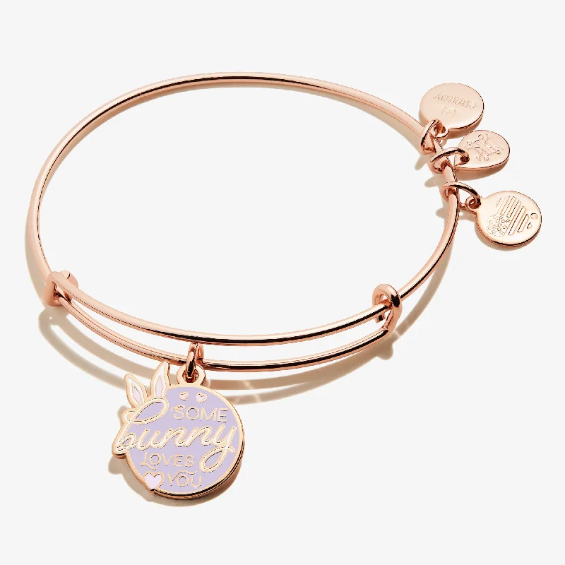 Bracelets with branch patterns for nature flair -'Some Bunny Loves You' Charm Bangle