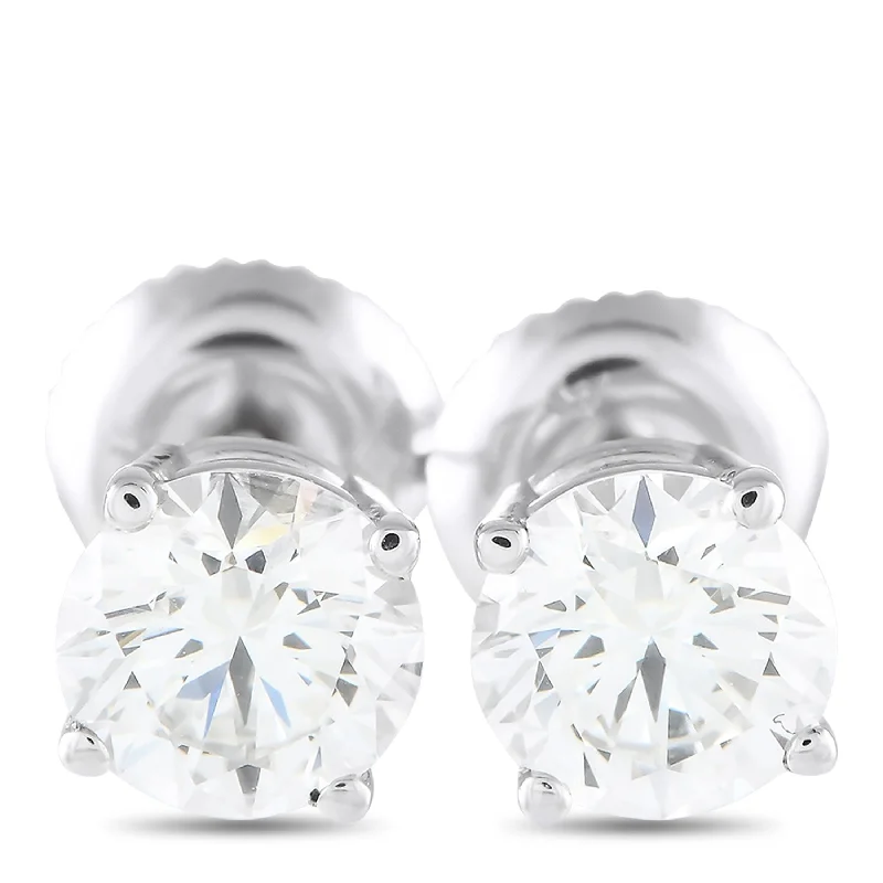 Stud Earrings for Yoga Session -White Gold 1.50ct Lab Grown Diamond Stud Earrings MF13-120424