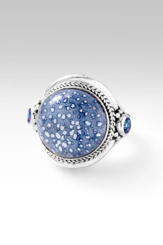 Women’s rings with starburst sapphire for radiance -My True North Ring™ in Blue Sponge Coral