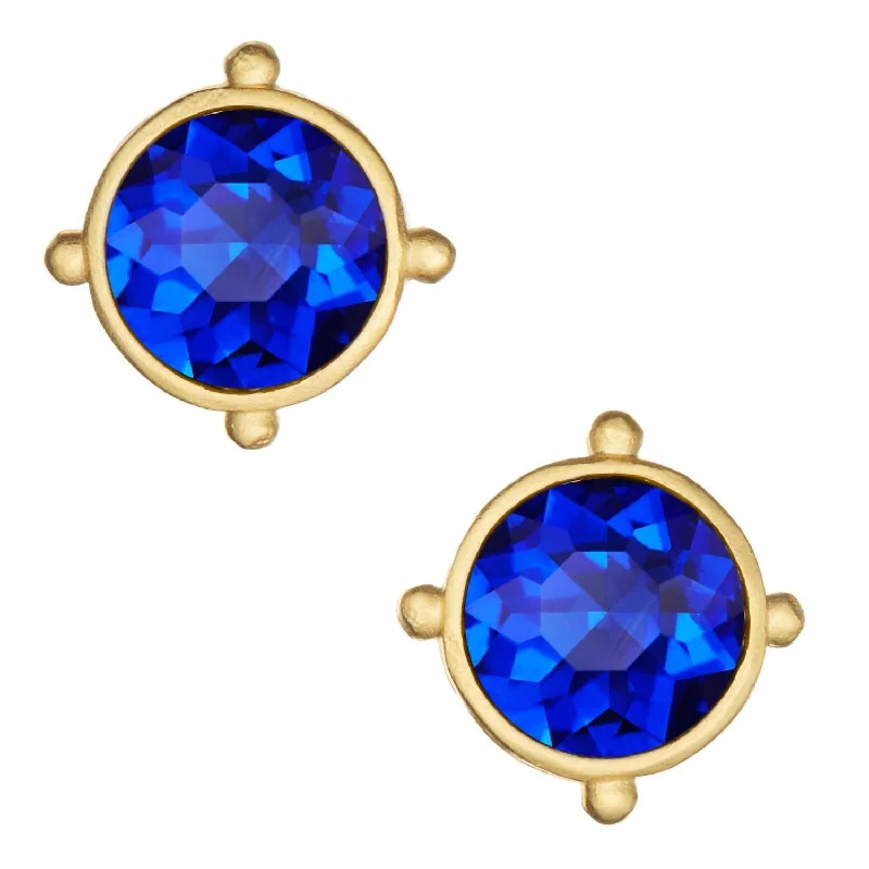 Multi Stud Earrings with Chains -Women's Coupe Stud Earrings In Blue