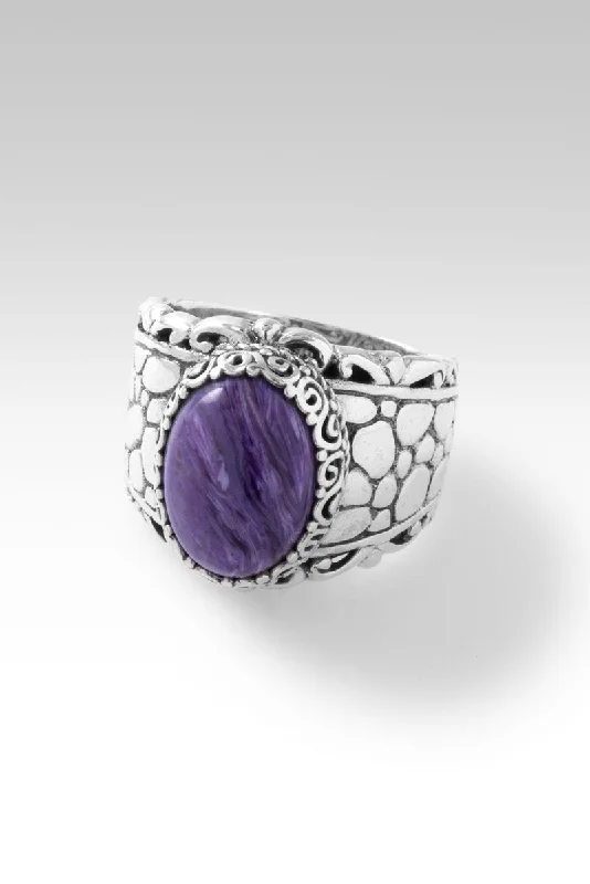 Women’s rings with polished amber for warmth -Trust His Love Ring™ in Charoite