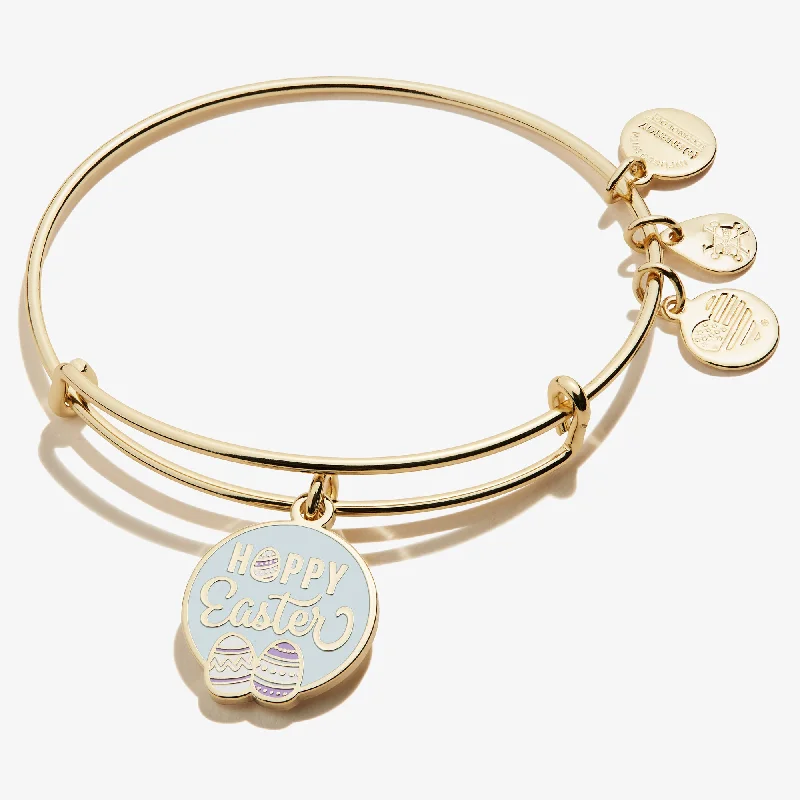 Bangles with aquamarine stones for sea hues -'Hoppy Easter' Charm Bangle