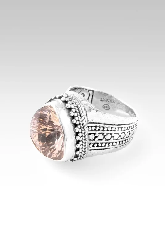 Women’s rose gold rings with moonstone glow -Hope Will Arise Ring™ in Champagne Lab Created Sapphire