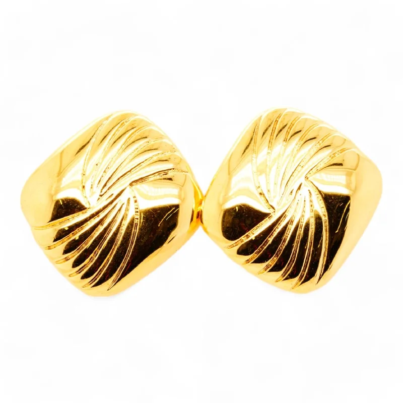 Waterproof Stud Earrings for Outdoor -Gold Tone Tabi Textured Stud Earrings