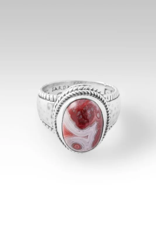 Women’s custom rings with engraved love messages -Perfecter of Peace Ring™ in Laguna Lace Agate