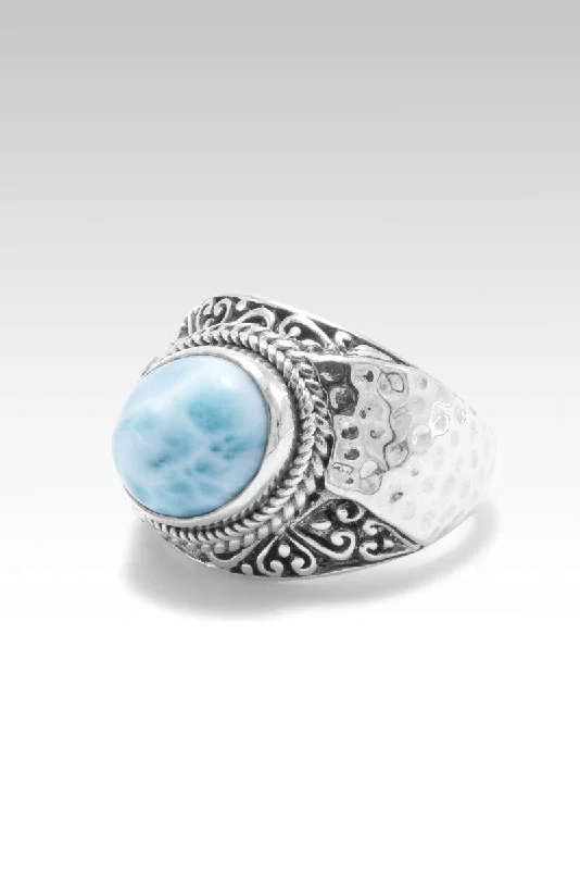 Women’s rings with clustered rose quartz stones -Sweet to the Soul Ring™ in Larimar