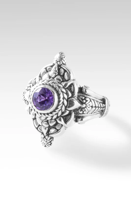 Women’s rings with butterfly motifs for whimsy -Regal Blessings Ring™ in Madagascar Purple Sapphire