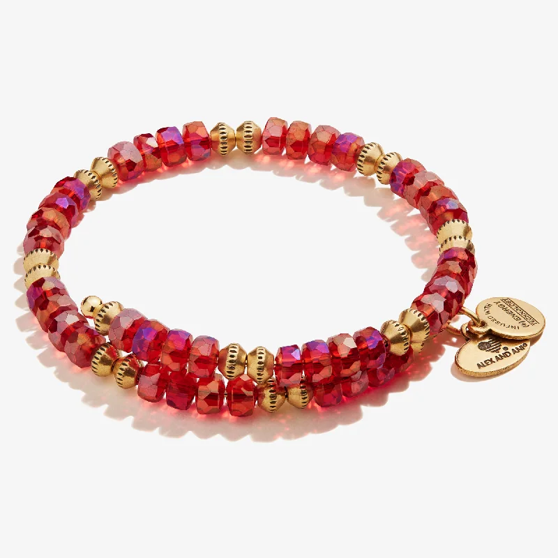 Bracelets with crescent moon for lunar appeal -Dazzle Wrap Bracelet, Ruby