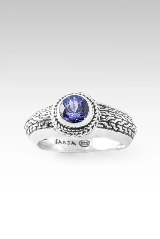 Women’s rings with aquamarine gems for calm -Perseverance Ring™ in Tanzanite