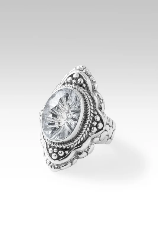 Women’s rings with etched initials for meaning -Radiant with Light Ring II™ in White Quartz