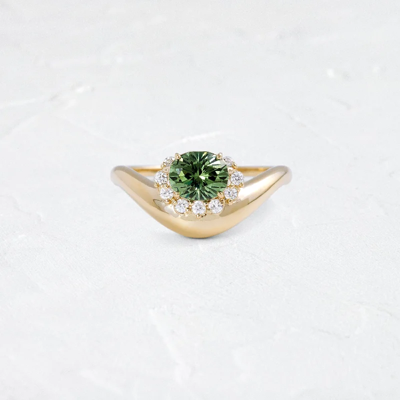 Women’s rings with fluorite stones for hues -Astronomer Ring, 1ct. Mint Green Demantoid Garnet