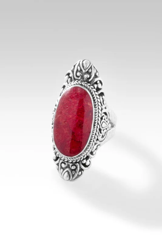 Women’s rings with peridot stones for sparkle -Share Kindness Ring™ in Red Sponge Coral