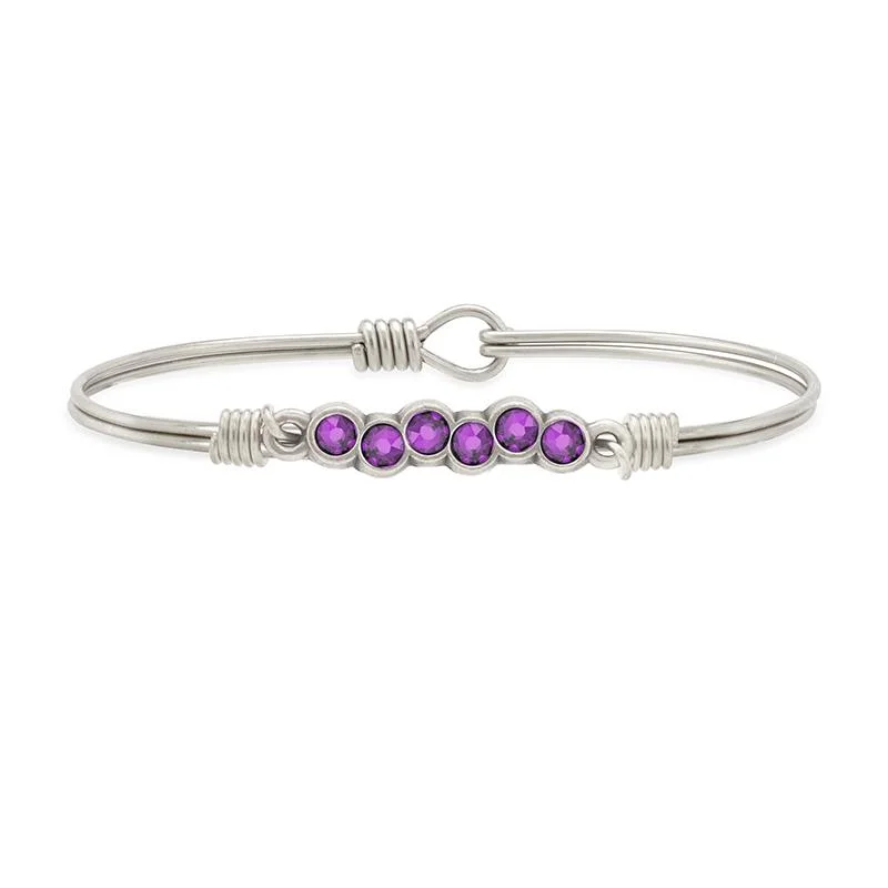 Bracelets with raw moonstone for mystic beauty -February Starlight Birthstone Bangle Bracelet