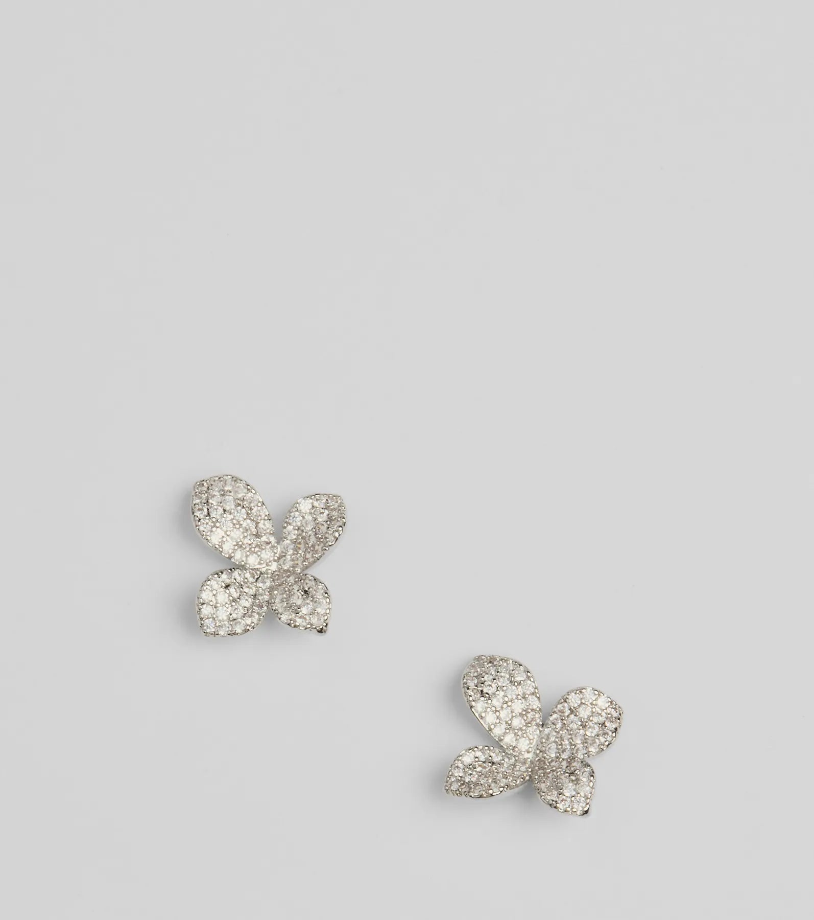 Stud Earrings for Wedding Ceremony -Flourishing Flower Rhinestone Stud Earrings