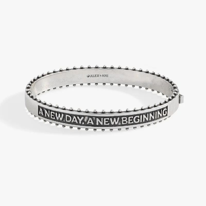 Bangles with interlocking links for uniqueness -A New Day A New Beginning Hinge Bracelet