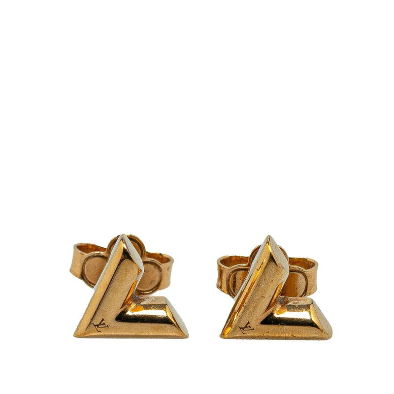 Round Stud Earrings for Classic -Louis Vuitton Essential V Stud Earrings Gold