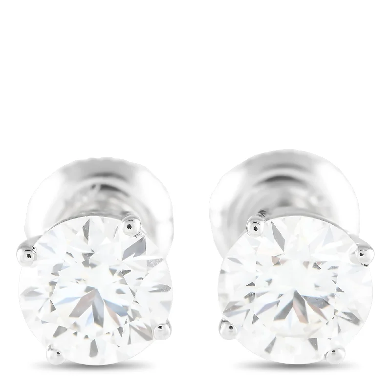 Oval Stud Earrings for Grace -White Gold 2.10ct Lab Grown Diamond Stud Earrings MF15-120424