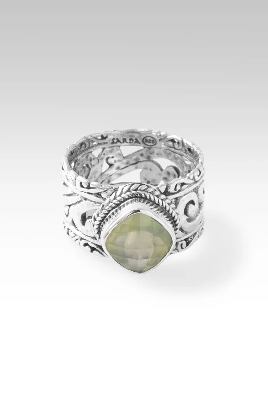 Women’s rings with raw citrine for charm -Keep the Faith Ring™ in Prehnite