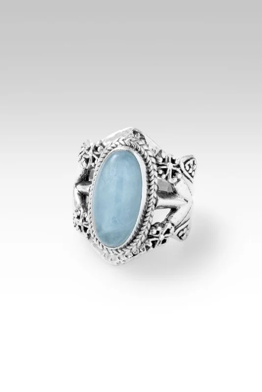 Women’s vintage rings with ornate rose-cut stones -Light of the World Ring™ in Aquamarine