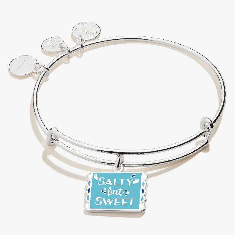 Bracelets with open cuff for easy wear -'Salty but Sweet' Charm Bangle