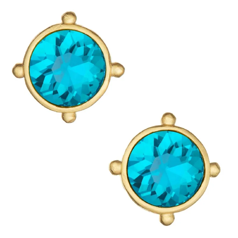 Stud Earrings with Enamel -Women's Coupe Stud Earrings In Peacock