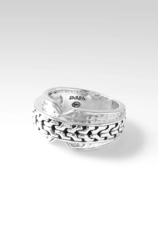 Women’s rings with hematite for metallic shine -Ironclad Resolve Ring™ in Chainlink