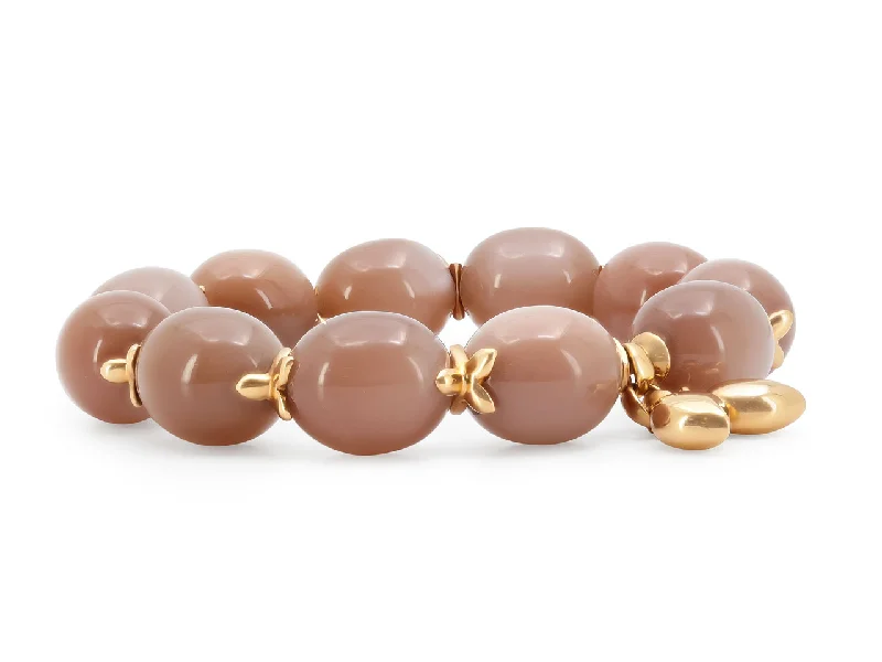 Bracelets with sapphire gems for blue sparkle -Tamara Comolli 'Coconut' Brown Moonstone Bracelet in 18K Rose Gold