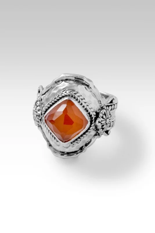 Women’s rings with fluorite stones for hues -Spiritual Growth Ring™ in Carnelian