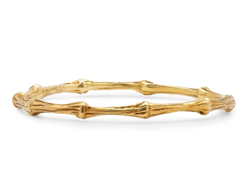 Bracelets with turquoise beads for boho vibes -Tiffany & Co. Bamboo Bangle Bracelet in 18K Gold