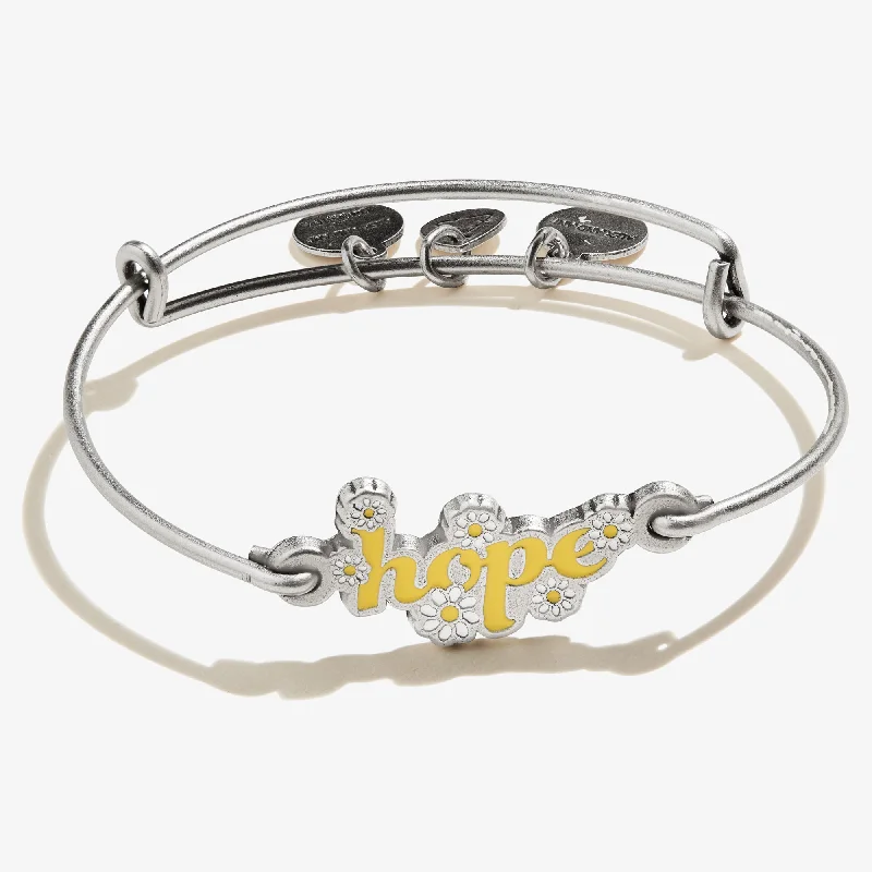 Bangles with pave-set diamonds for dazzle -'Hope' Inline Charm Bangle