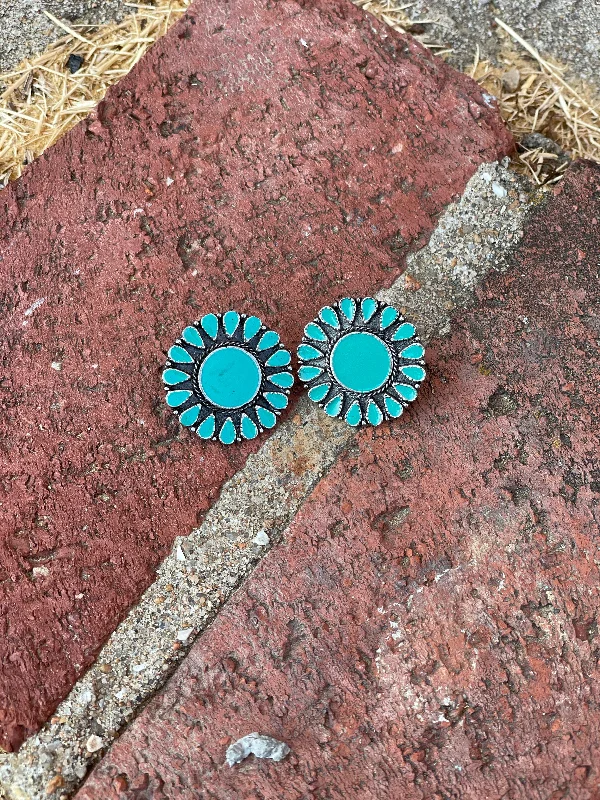 Stud Earrings for Everyday Glamour -Tipsy Turquoise Stud Earrings