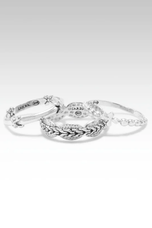 Women’s rings with pave topaz for dazzle -Mighty in Power Ring Set of 3™ in Chainlink