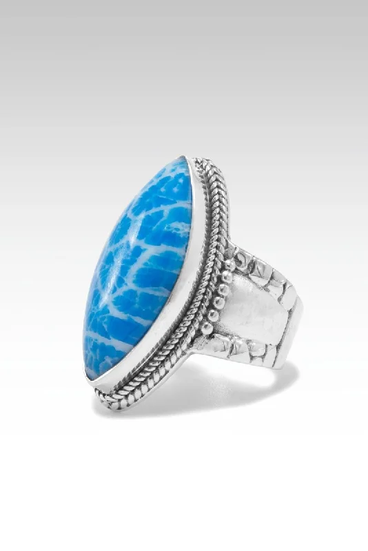 Women’s rings with rough garnet for rugged -Restore My Soul Ring™ in Powder Blue Indonesian Coral