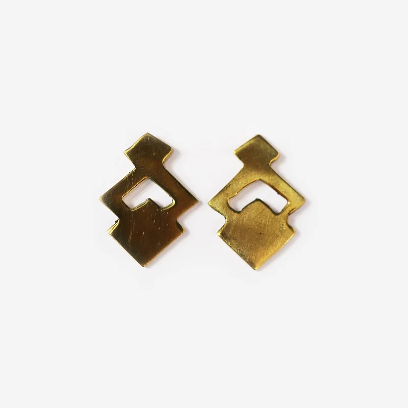 Silver Stud Earrings for Men -Amara Brass Stud Earrings