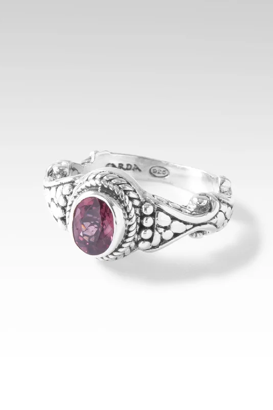 Women’s vintage-style rings with oxidized finish -Love One Another Ring II™ in Malaia Garnet