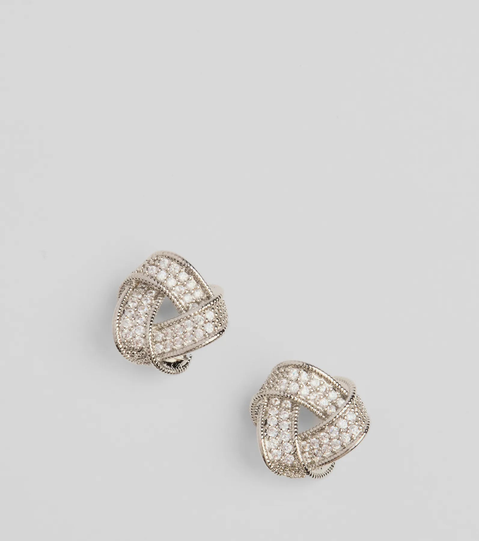 Stud Earrings for Engagement Party -Lovers' Knot Rhinestone Stud Earrings